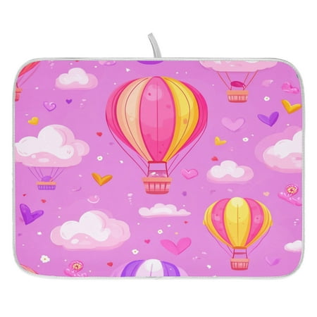 Pink Hot Air Balloon Dish Drying Mat for Kitchen Quick Drying Absorbent Soft Durable 18 x 24
Pink Hot Air Balloon Dish Drying Mat for Kitchen Quick Drying Absorbent Soft Durable 18 x 24