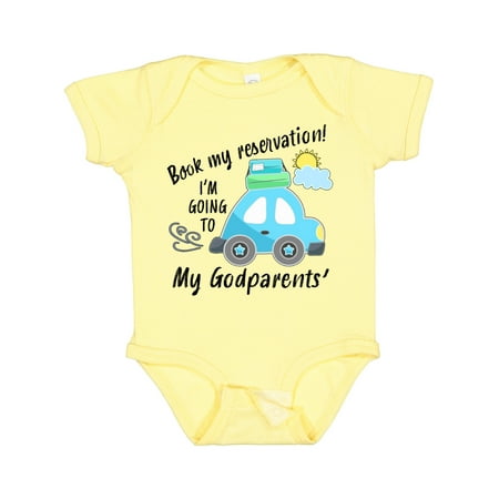 Inktastic Book My Reservation! I m Going to My Godparents Gift Baby Boy or Baby Girl Bodysuit
Inktastic Book My Reservation! I m Going to My Godparents Gift Baby Boy or Baby Girl Bodysuit