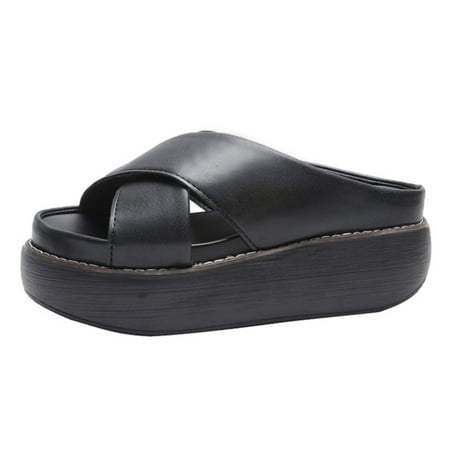 Bounce Sandals Slippers Cross Strap Vintage Anti-slip PU Leather for Women Summer Black 41
Bounce Sandals Slippers Cross Strap Vintage Anti-slip PU Leather for Women Summer Black 41