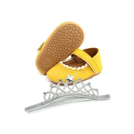 Lacyhop Toddler Mary Jane Comfort Flats Bowknot Crib Shoes Party Lightweight Princess Dress Shoe Breathable First Walkers Yellow with Headband 6C
Lacyhop Toddler Mary Jane Comfort Flats Bowknot Crib Shoes Party Lightweight Princess Dress Shoe Breathable First Walkers Yellow with Headband 6C