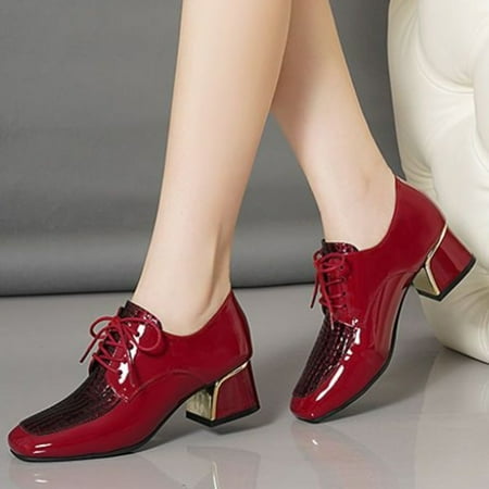 Women‘s Square Toe Block Heel Lace Up Mid Heels Faux Patent Leather Pumps Fashion Daily Wear Dress Shoes
Women‘s Square Toe Block Heel Lace Up Mid Heels Faux Patent Leather Pumps Fashion Daily Wear Dress Shoes