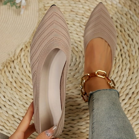 Women s Pointed Toe Flat Shoes Solid Color Knitted Slip On Shoes Casual Breathable Ballet Flats-39
Women s Pointed Toe Flat Shoes Solid Color Knitted Slip On Shoes Casual Breathable Ballet Flats-39