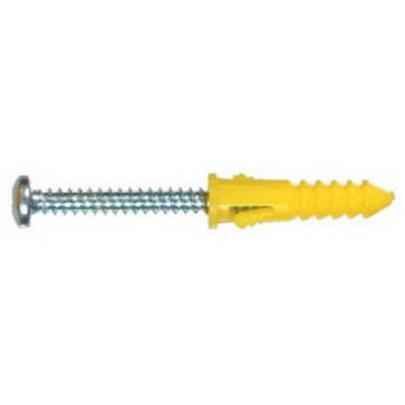 41821 25 Pack 8-10-12 Ribbed Plastic Anchors With Screws - Pack Of 5
