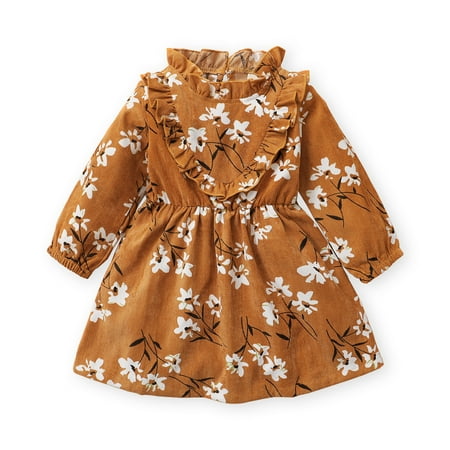 NZRVAWS 3T Toddler Baby Girls Dress Floral Print Lotus Leaf Collar Long Sleeve Dress 1PCS Sun Dress 3-4T Yellow
NZRVAWS 3T Toddler Baby Girls Dress Floral Print Lotus Leaf Collar Long Sleeve Dress 1PCS Sun Dress 3-4T Yellow