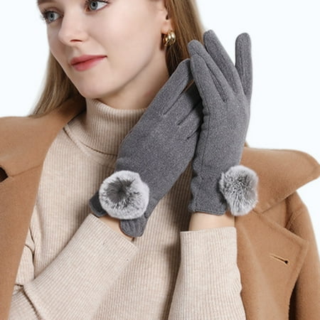 YSEINBH Gloves Women s Hot Elastic Light Slim And Warm Gloves Wool Ball Closure Touching Screen Gloves