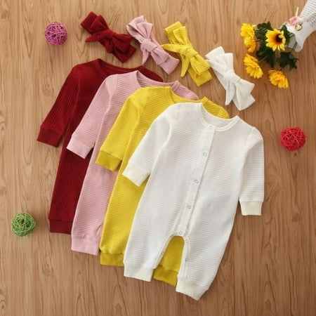 Newborn Baby Girl Boy Autumn Clothes Long Sleeve Romper Jumpsuit Headband Outfit Set
Newborn Baby Girl Boy Autumn Clothes Long Sleeve Romper Jumpsuit Headband Outfit Set
