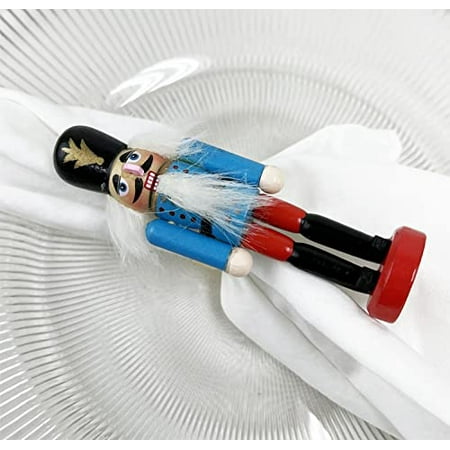 Fennco Styles Handmade Wooden Nutcracker Decorative Napkin Rings Set of 4 - Blue Festive Soldier Napkin Holders for Dining Table Christmas Holidays Décor and Special Occasions
Fennco Styles Handmade Wooden Nutcracker Decorative Napkin Rings Set of 4 - Blue Festive Soldier Napkin Holders for Dining Table Christmas Holidays Décor and Special Occasions