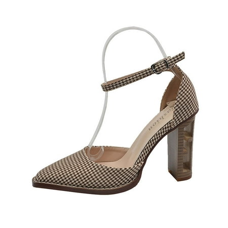 Stamzod Summer Savings Clearance Women s Pointed Toe Chunky Heels 12CM High Heels Shoes Metal Buckle Solid Color High Heels Shoes Brown 42
Stamzod Summer Savings Clearance Women s Pointed Toe Chunky Heels 12CM High Heels Shoes Metal Buckle Solid Color High Heels Shoes Brown 42