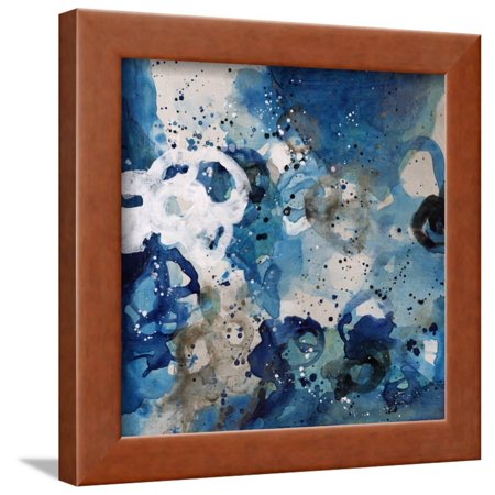 Convivial Games III Blue Abstract Splatter Painting Framed Print Wall Art By Rikki Drotar