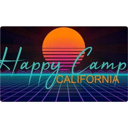 Happy Camp California 4 X 2.25-Inch Fridge Magnet Retro Neon Design