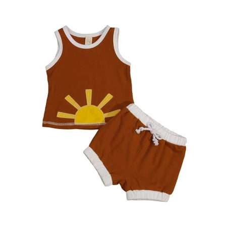 jaweiw 2 Pieces Kids Boys Girls Clothes Set Sun Embroidery Round Neck Camisole+ Short Pants for Summer Size 0 6 12 18 24 Months
jaweiw 2 Pieces Kids Boys Girls Clothes Set Sun Embroidery Round Neck Camisole+ Short Pants for Summer Size 0 6 12 18 24 Months