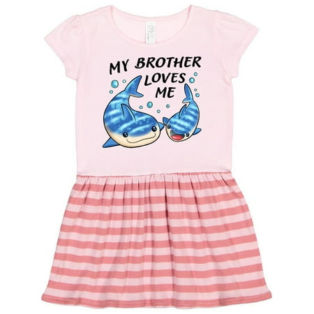 Inktastic My Brother Loves Me- whale shark Gift Toddler Girl Dress
