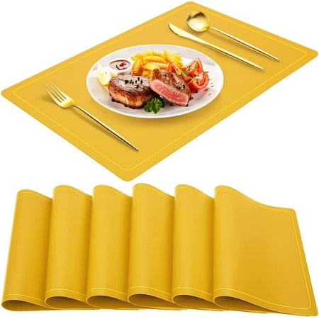 NOGIS 6 Pcs PU Placemats Faux Leather Placemats Placemat for Dinning Table Anti-Stain Heat-Resistant Waterproof 11.7*17.7 Inches (30*45CM) (Yellow)
NOGIS 6 Pcs PU Placemats Faux Leather Placemats Placemat for Dinning Table Anti-Stain Heat-Resistant Waterproof 11.7*17.7 Inches (30*45CM) (Yellow)