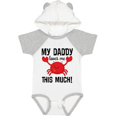 Inktastic Daddy Loves Me Childs Crab Gift Baby Boy or Baby Girl Bodysuit