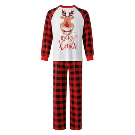 Amuver Parent-Child Pajama Set Christmas Cartoon Elk Letter Print Long Sleeve Tops + Plaid Pants / Baby Romper
Amuver Parent-Child Pajama Set Christmas Cartoon Elk Letter Print Long Sleeve Tops + Plaid Pants / Baby Romper
