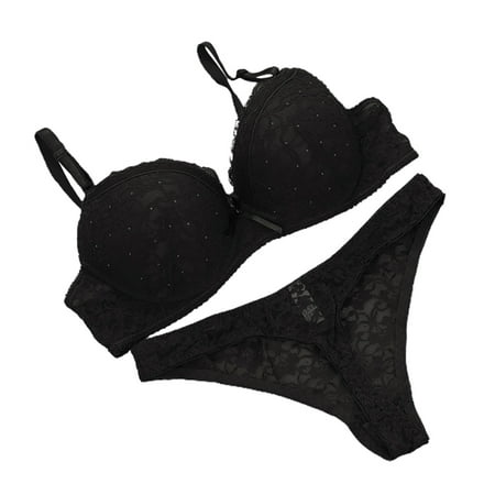 HoWD Sexy Women Lace Rhinestone Underwear Set Push Up Bra Brassiere Thongs G-string
HoWD Sexy Women Lace Rhinestone Underwear Set Push Up Bra Brassiere Thongs G-string