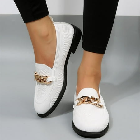 Metal Gold Chain Decor Slip-on Loafers for Women Shoes Comfortable Casual Non Slip Flats for Women Ladies Soft Work for Women s Loafers & Slip-ons White
Metal Gold Chain Decor Slip-on Loafers for Women Shoes Comfortable Casual Non Slip Flats for Women Ladies Soft Work for Women s Loafers & Slip-ons White