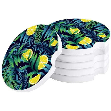 FMSHPON Lemon Tropical Plant Palm Leaf Set of 4 Car Coaster for Drinks Absorbent Ceramic Stone Coasters Cup Mat with Cork Base for Home Kitchen Room Coffee Table Bar Decor
FMSHPON Lemon Tropical Plant Palm Leaf Set of 4 Car Coaster for Drinks Absorbent Ceramic Stone Coasters Cup Mat with Cork Base for Home Kitchen Room Coffee Table Bar Decor