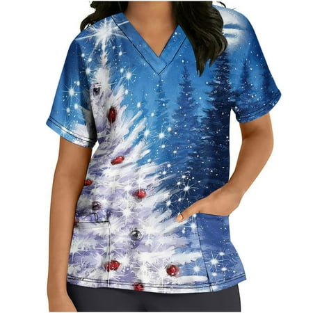Ozmmyan Womens Tops Scrubs for Women Short Sleeve V-neck Scrubs Tops Working Uniform Printed with Two Pockets Blouse Nursing Uniform Saving Clearance
Ozmmyan Womens Tops Scrubs for Women Short Sleeve V-neck Scrubs Tops Working Uniform Printed with Two Pockets Blouse Nursing Uniform Saving Clearance