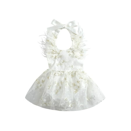 Suanret Toddler Infant Baby Girls Halterneck Jumpsuit Floral Lace Casual Sleeveless Princess Romper Dress White 12-18 Months
Suanret Toddler Infant Baby Girls Halterneck Jumpsuit Floral Lace Casual Sleeveless Princess Romper Dress White 12-18 Months