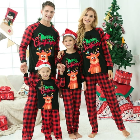 Mubineo Christmas Family Matching Pajamas Set Letters Elk Print T-shirt + Plaid Pants
Mubineo Christmas Family Matching Pajamas Set Letters Elk Print T-shirt + Plaid Pants
