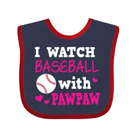 Inktastic I Watch Baseball with My Pawpaw Gift Baby Girl Bib