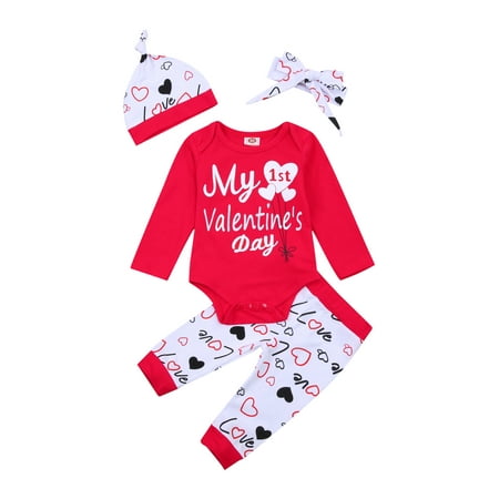 Valentine s Day Baby Girls Boys Romper Heart Pants Headband Hat 4pcs Outfits Red 3-6 Months
Valentine s Day Baby Girls Boys Romper Heart Pants Headband Hat 4pcs Outfits Red 3-6 Months