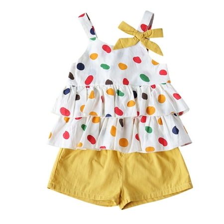 ZRBYWB Kids Toddler Baby Girl Clothes Sleeveless Bowknot Polka Dot Ruffled Tops Solid Shorts Pants Outfits Set
ZRBYWB Kids Toddler Baby Girl Clothes Sleeveless Bowknot Polka Dot Ruffled Tops Solid Shorts Pants Outfits Set