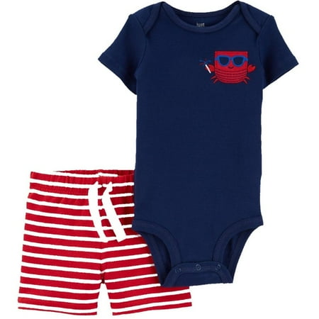 Just One You Carter s Crab Baby Boy s Red/Blue 2pc Top & Bottom Set