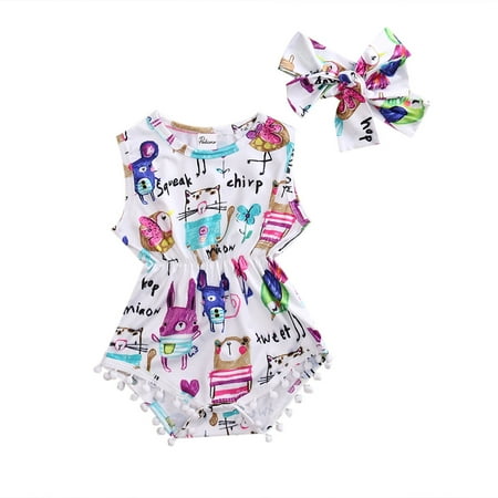 Douhoow Newborn Baby Girl Bodysuits Cartoon Romper Summer Tassel Sleeveless Jumpsuit
Douhoow Newborn Baby Girl Bodysuits Cartoon Romper Summer Tassel Sleeveless Jumpsuit