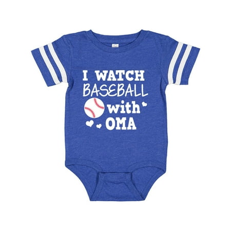 Inktastic I Watch Baseball with My Oma Gift Baby Boy or Baby Girl Bodysuit