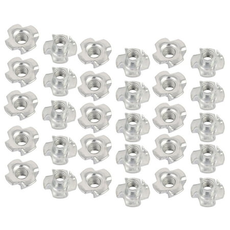 M6 x 8mm Four Pronged Tee Nuts Captive Blind Inserts 30pcs for Wood Furniture
M6 x 8mm Four Pronged Tee Nuts Captive Blind Inserts 30pcs for Wood Furniture