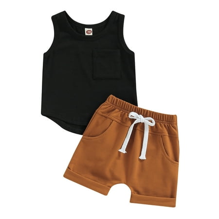 Toddler Boys Short Sleeve Clothing Children Kidssolid Colour Sleeveless Tops Shorts Outfits
Toddler Boys Short Sleeve Clothing Children Kidssolid Colour Sleeveless Tops Shorts Outfits