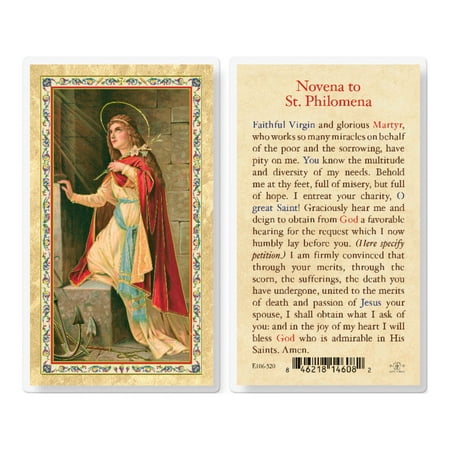 St. Philomena - Novena Gold-Stamped Laminated Catholic Prayer Holy Card with Prayer on Back Pack of 25
St. Philomena - Novena Gold-Stamped Laminated Catholic Prayer Holy Card with Prayer on Back Pack of 25