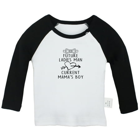 Future Ladies Man Current Mama s Boy Funny T shirt For Baby Newborn Babies T-shirts Infant Tops 0-24M Kids Graphic Tees Clothing (Long Black Raglan T-shirt 12-18 Months)
Future Ladies Man Current Mama s Boy Funny T shirt For Baby Newborn Babies T-shirts Infant Tops 0-24M Kids Graphic Tees Clothing (Long Black Raglan T-shirt 12-18 Months)