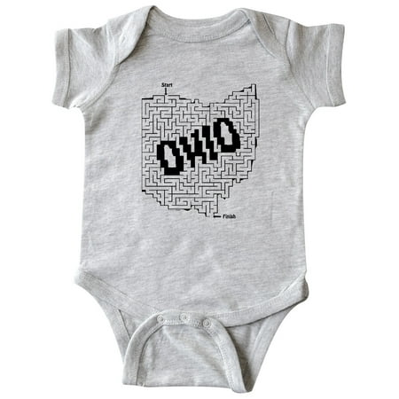 Inktastic Ohio Maze Puzzle Gift Baby Boy or Baby Girl Bodysuit