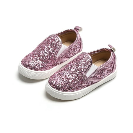 ESTINE Toddler Girl Glitter Dress Shoes Female Slip-on Casual Sneaker 09M