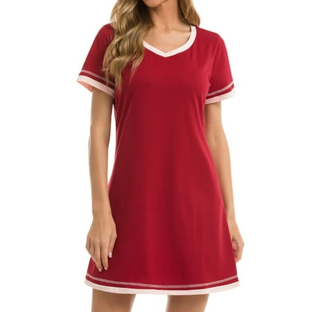 Xmarks Women s Summer Nightgown Short Sleeve Nightdress Soft Nightgowns O-Neck Sleepwear Red XL
Xmarks Women s Summer Nightgown Short Sleeve Nightdress Soft Nightgowns O-Neck Sleepwear Red XL