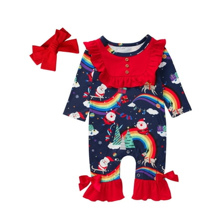 xkwyshop Newborn Infant Kids Baby Girl Cartoon Print Christmas Rainbow Romper Long Sleeve Santa Jumpsuit Playsuit Clothes Red
xkwyshop Newborn Infant Kids Baby Girl Cartoon Print Christmas Rainbow Romper Long Sleeve Santa Jumpsuit Playsuit Clothes Red