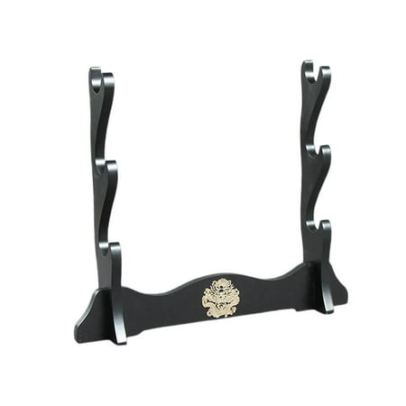 Wooden Storage Rack Desktop Musical Instrument Wakizashi Tanto Support Tabletop 3 Tiers