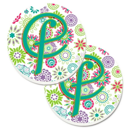 Carolines Treasures CJ2011-FCARC Letter F Flowers Pink Teal Green Initial Set of 2 Cup Holder Car Coasters Large
Carolines Treasures CJ2011-FCARC Letter F Flowers Pink Teal Green Initial Set of 2 Cup Holder Car Coasters Large