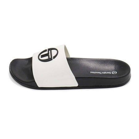 Sergio Tacchini Men s Triods Slide Strap Sandals White \ Black S M US