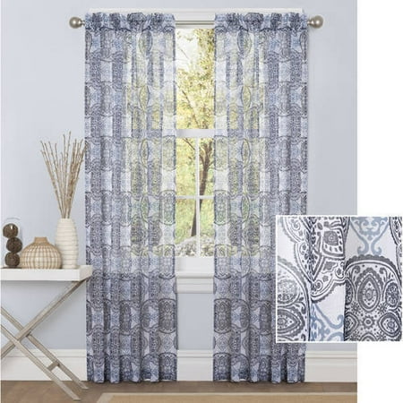 Better Homes And Gardens Medallions Sheer Curtain Panel Walmart Com