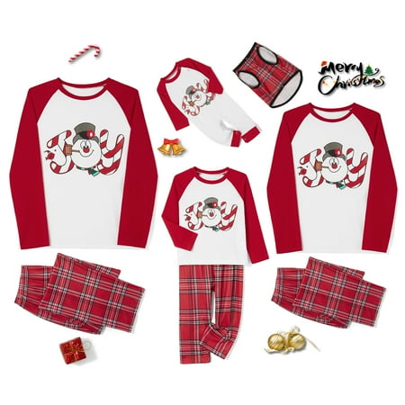 Suanret Christmas Family Matching Pajamas Set Snowman Print Long Sleeve Tops Plaid Pants Sleepwear Homewear Red 3 Months
Suanret Christmas Family Matching Pajamas Set Snowman Print Long Sleeve Tops Plaid Pants Sleepwear Homewear Red 3 Months