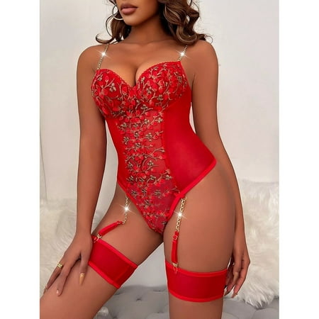 Women s Sexy Lingerie Mesh Lace Embroidered Lingerie One-piece Set With Underwire
Women s Sexy Lingerie Mesh Lace Embroidered Lingerie One-piece Set With Underwire