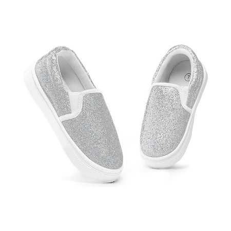 BOCCA Toddler Girls Grey Slip on Kids Canvas Walking Shoes Size 11