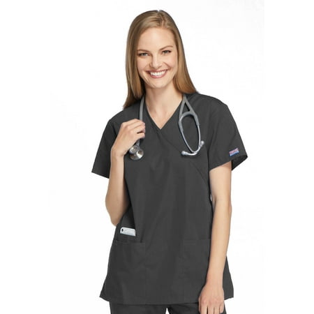 Cherokee Workwear Women s Scrubs Top Mock Wrap Tunic 4801