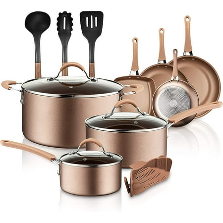 XY PTFE/PFOA/PFOS 14-Piece Nonstick Kitchen Cookware Set w/Saucepan Frying Pans Cooking Pots Dutch Oven Pot Lids Utensil Gold
XY PTFE/PFOA/PFOS 14-Piece Nonstick Kitchen Cookware Set w/Saucepan Frying Pans Cooking Pots Dutch Oven Pot Lids Utensil Gold