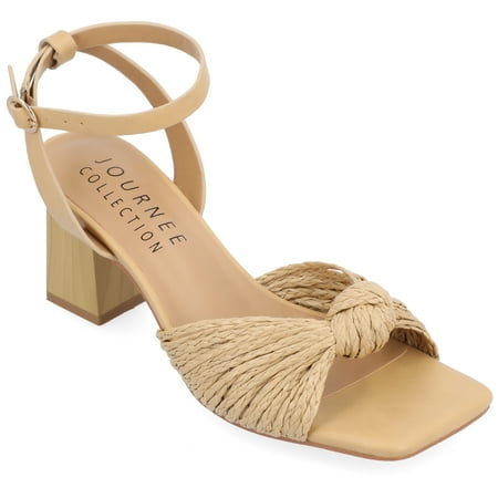 Journee Collection Womens Galinda Tru Comfort Foam Low Block Heel Sandals