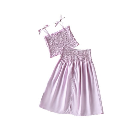Canrulo Summer Infant Girls Holiday Clothes Sleeveless Strap Vest Tops Button A-Line Skirts Outfits Purple 2-3 Years
Canrulo Summer Infant Girls Holiday Clothes Sleeveless Strap Vest Tops Button A-Line Skirts Outfits Purple 2-3 Years
